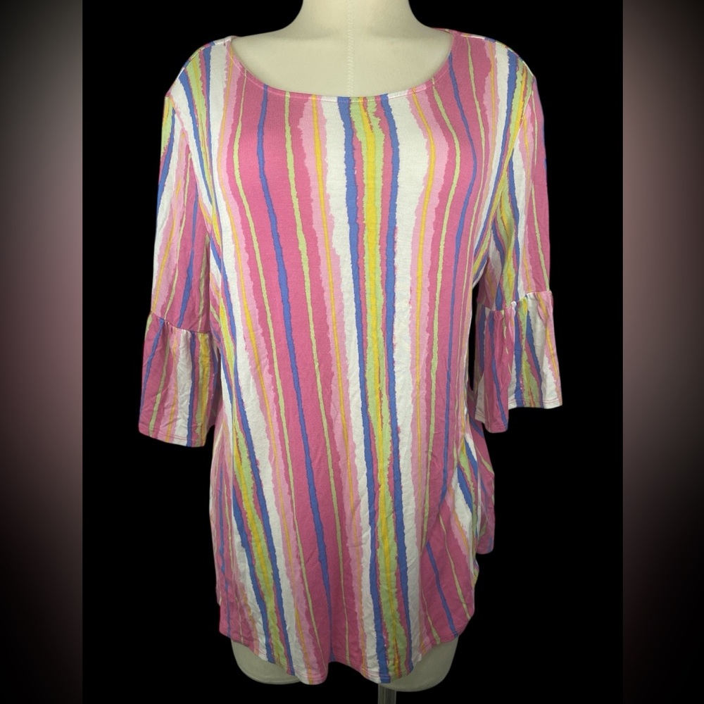 Ruby Rd. Colorful Striped Women's Top Large